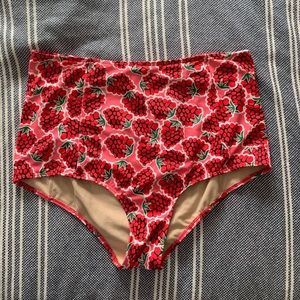 Kortni Jeane Raspberry Swim Bottom L